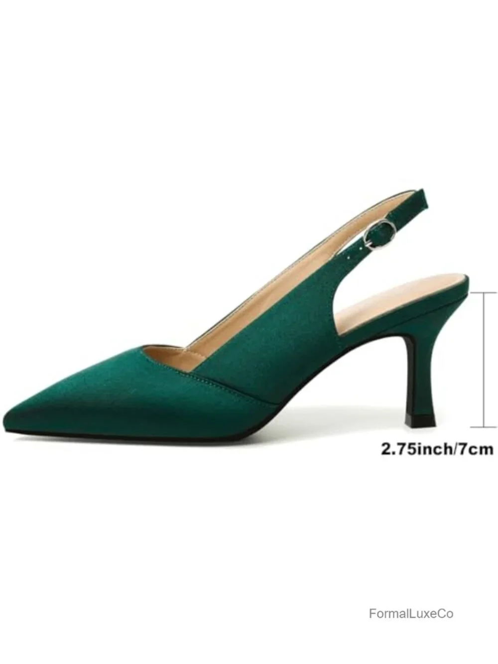 Kitten Heels Slingback Pointed Toe Pumps for Wedding Party Work